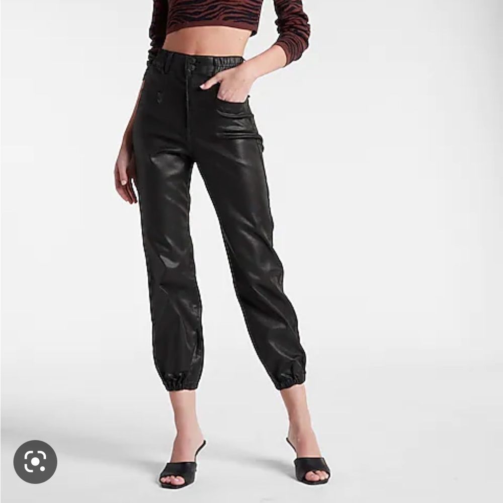 Express Shiny Black Joggers
